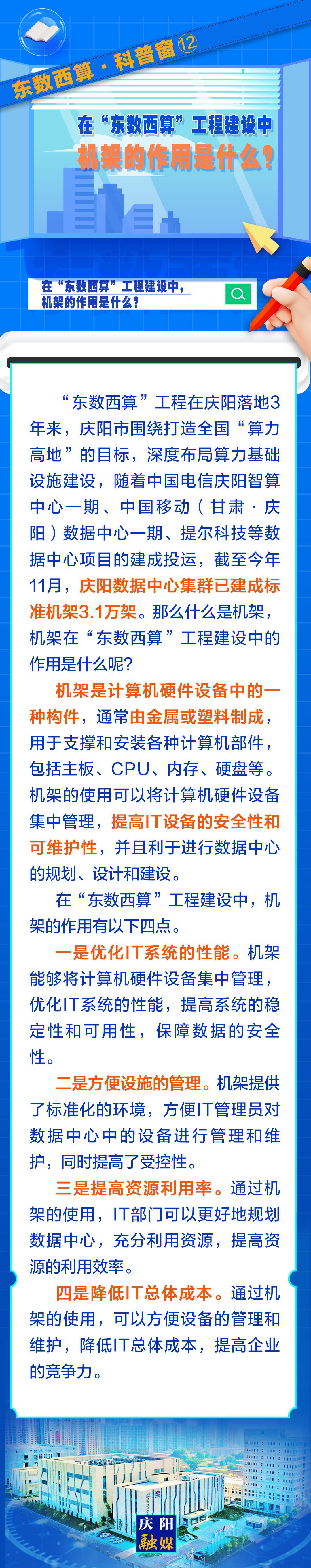 東數西算·科普窗⑿｜在“東數西算”工程建設中，機架的作用是什么？